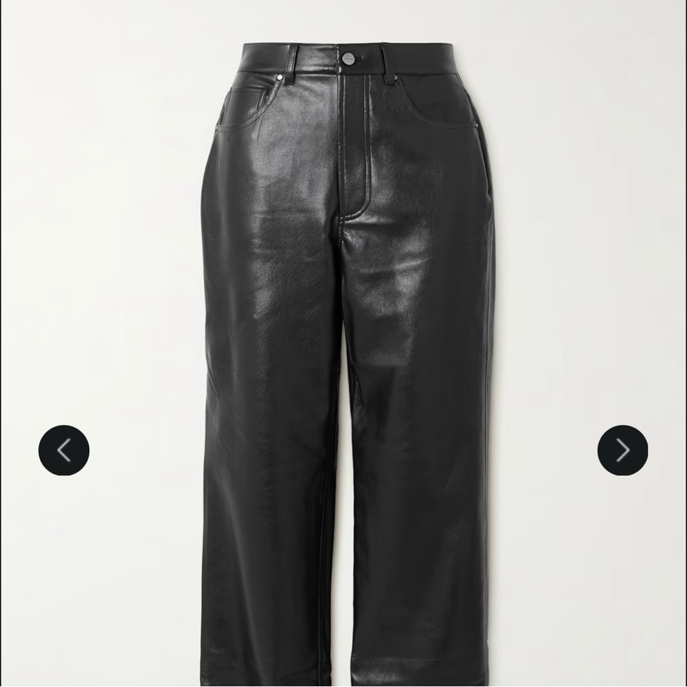 Anine Bing Roy Black Leather Pants (24)